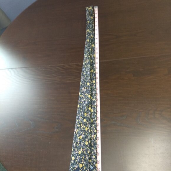 Lands' End Floral Flowers Neck Tie 100% Silk Men's Long Navy Blue Yellow Purple - Picture 4 of 6